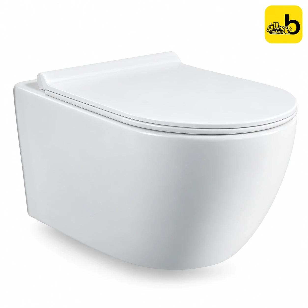 Johnson Bathware Elia Wall Hung Toilet with UF Seat Cover - L0664AETRU - White