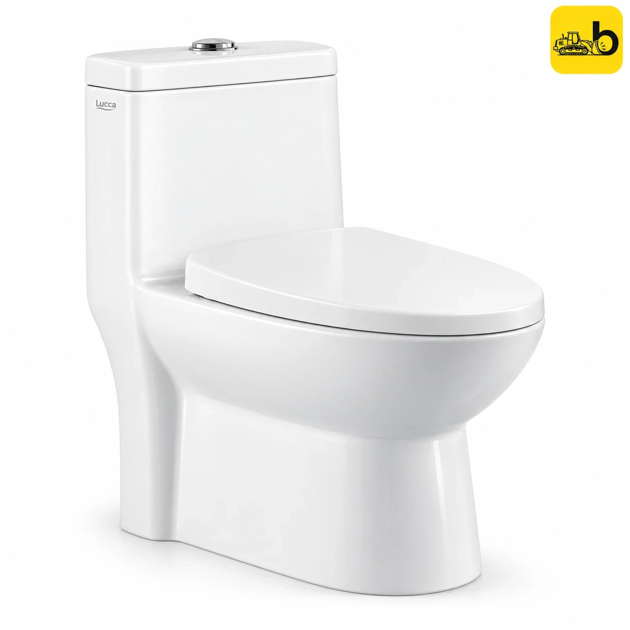 Johnson Bathware Lucca (S220MM) One Piece Toilet with UF Seat Cover - L0607LRUF - White