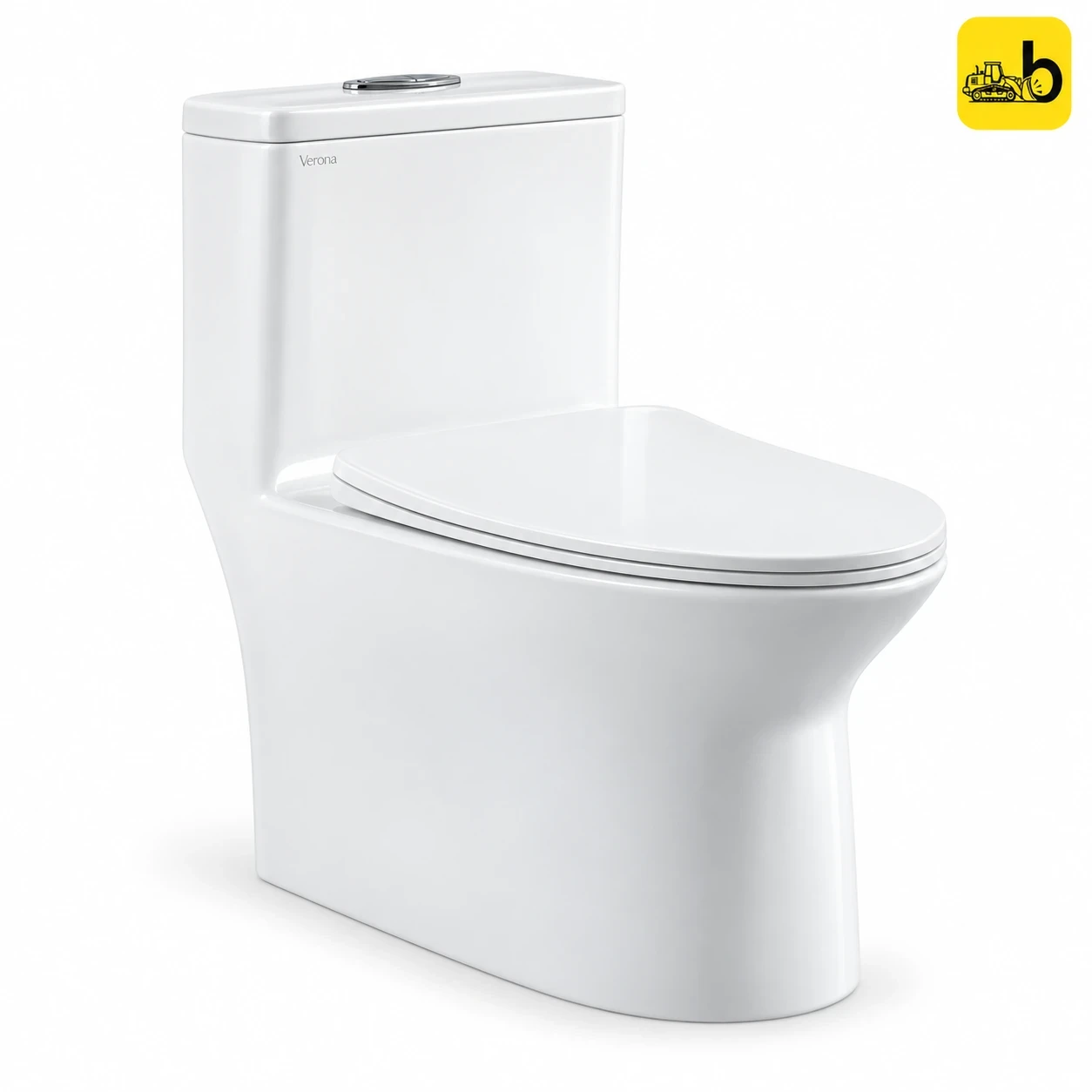 Johnson Bathware Verona (S220MM) One Piece Toilet with UF Seat Cover - L0607VRUF - White