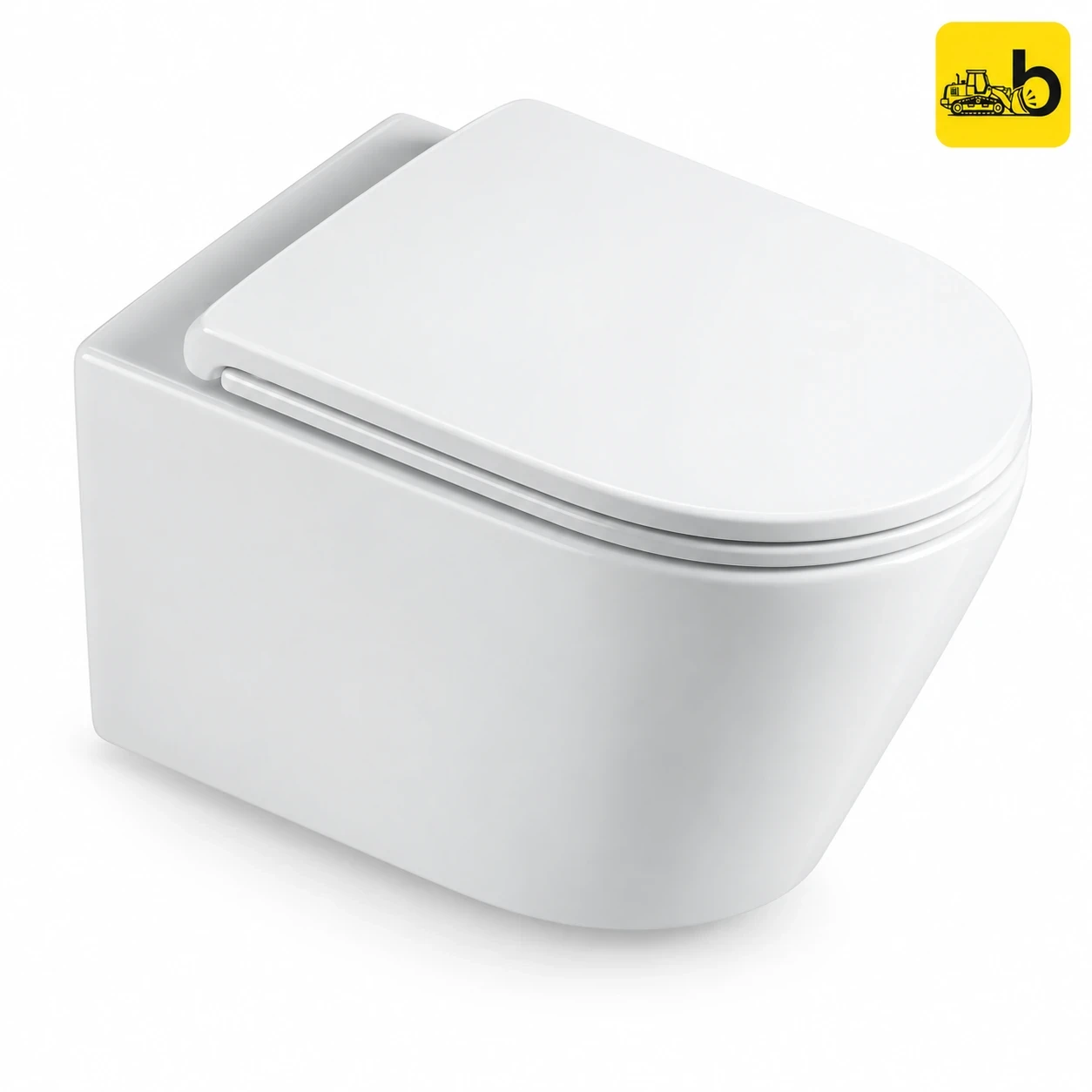 Johnson Bathware Veso Wall Hung Toilet with UF Seat Cover - L0664AVTRU - White