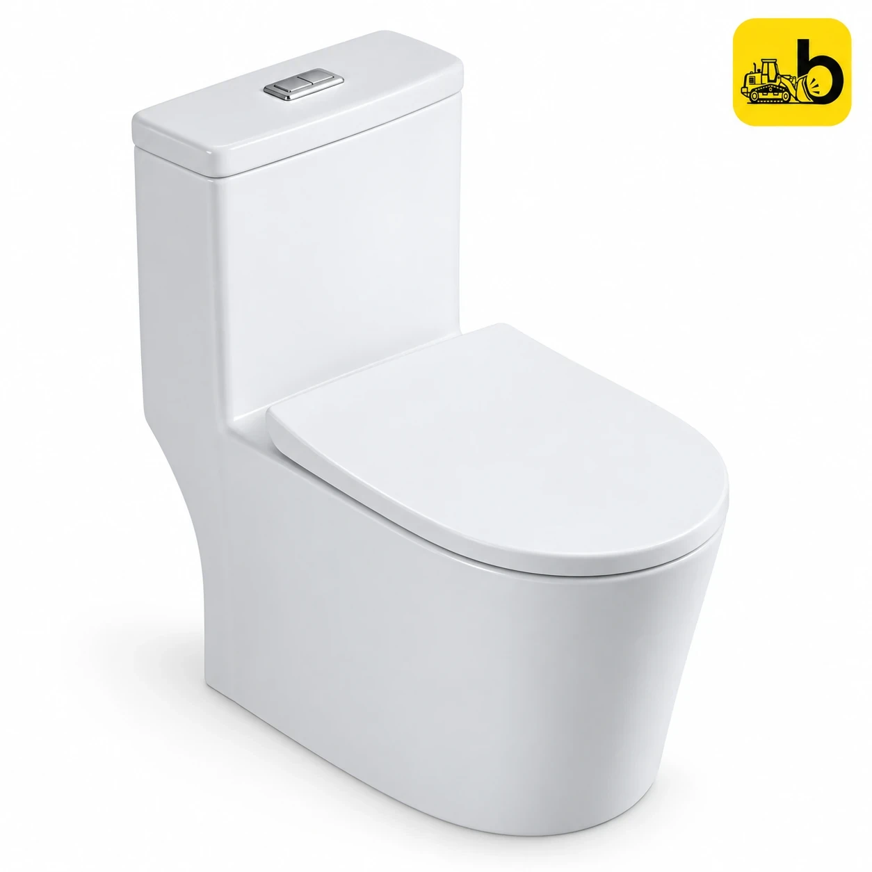 Johnson Bathware Como One Piece Toilet with UF Seat Cover - L0607CRUF - White