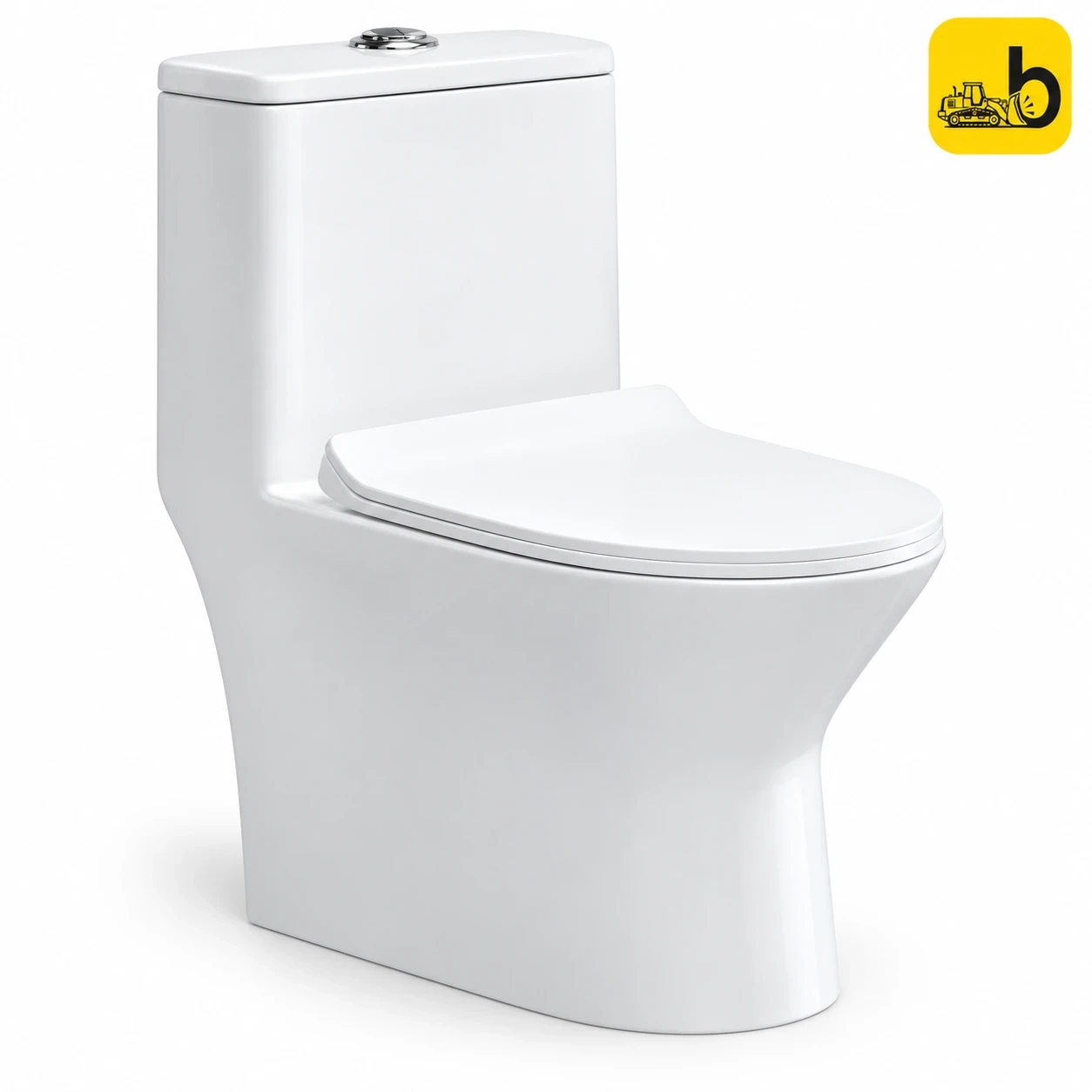 Johnson Bathware Atlas One Piece Toilet with UF Seat Cover - L0607ARUF - White