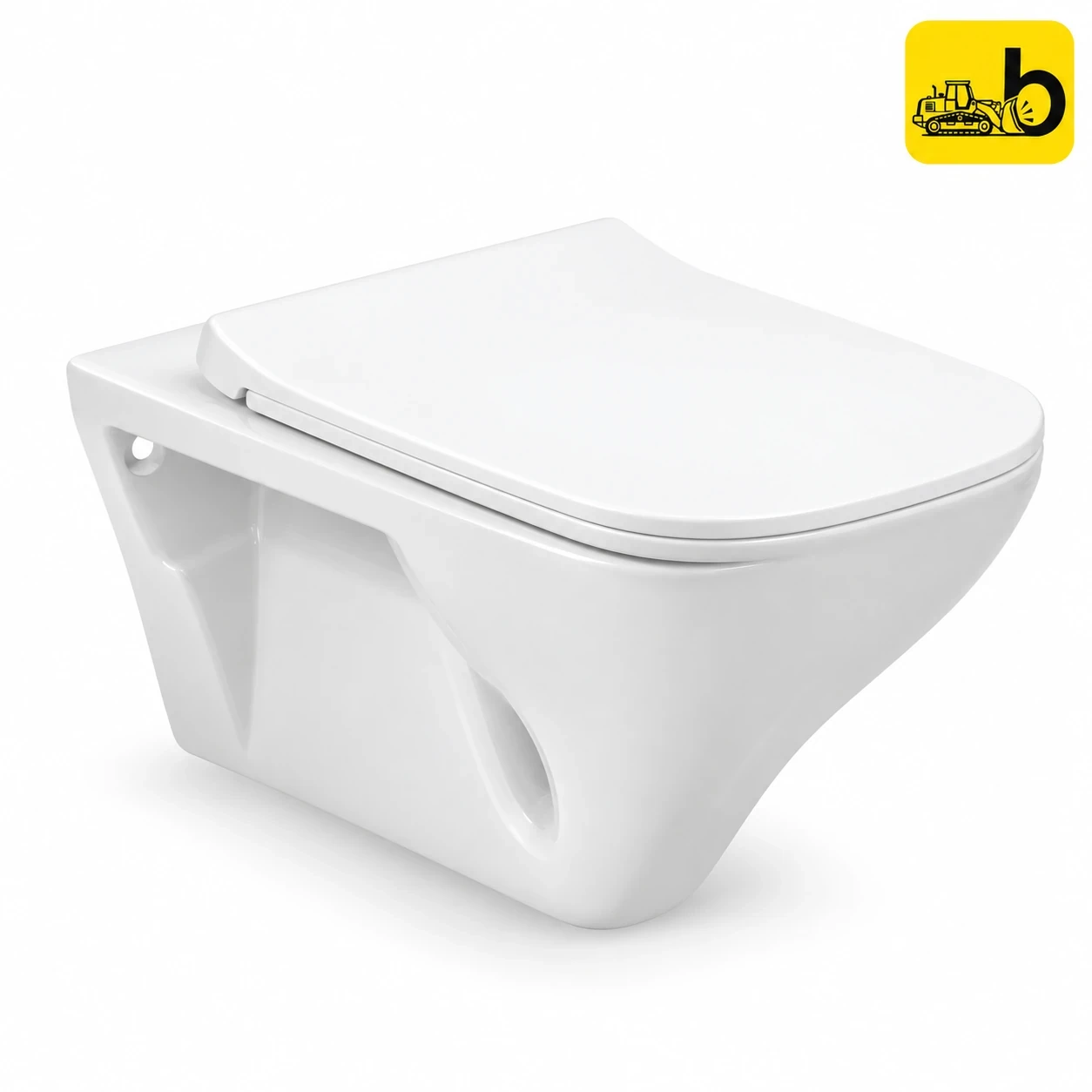Johnson Bathware Ruby Square Ext - Wall Mounted Closet with Seat Cover - P10309PW0001 - White