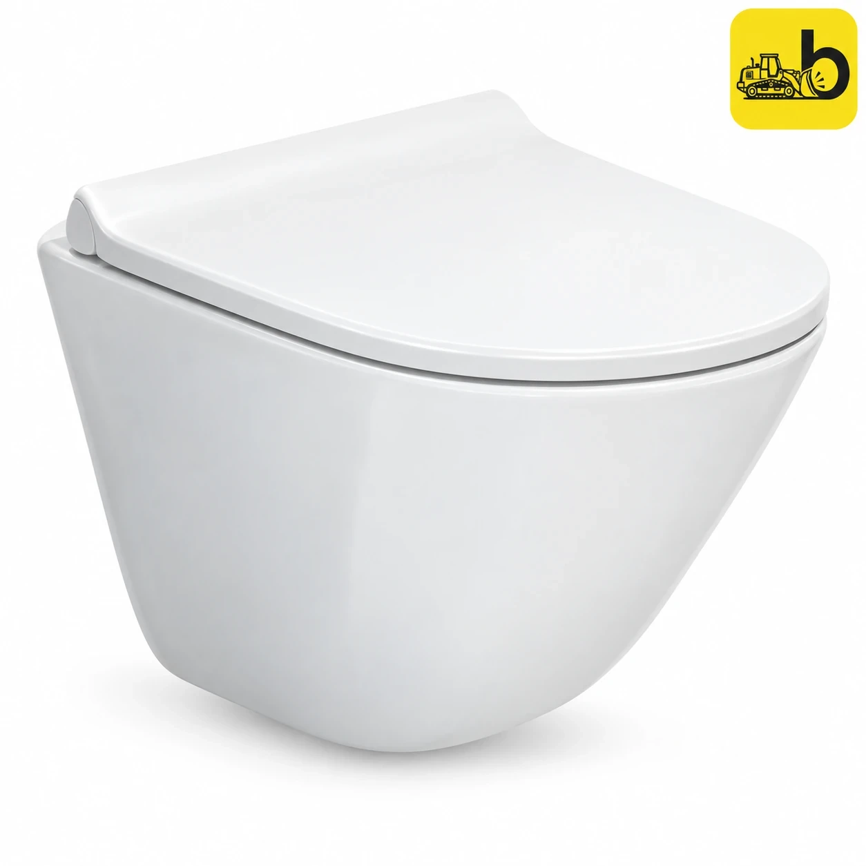 Johnson Bathware Sonet Wall Hung Toilet with Seat Cover - P7764PW0304 - White