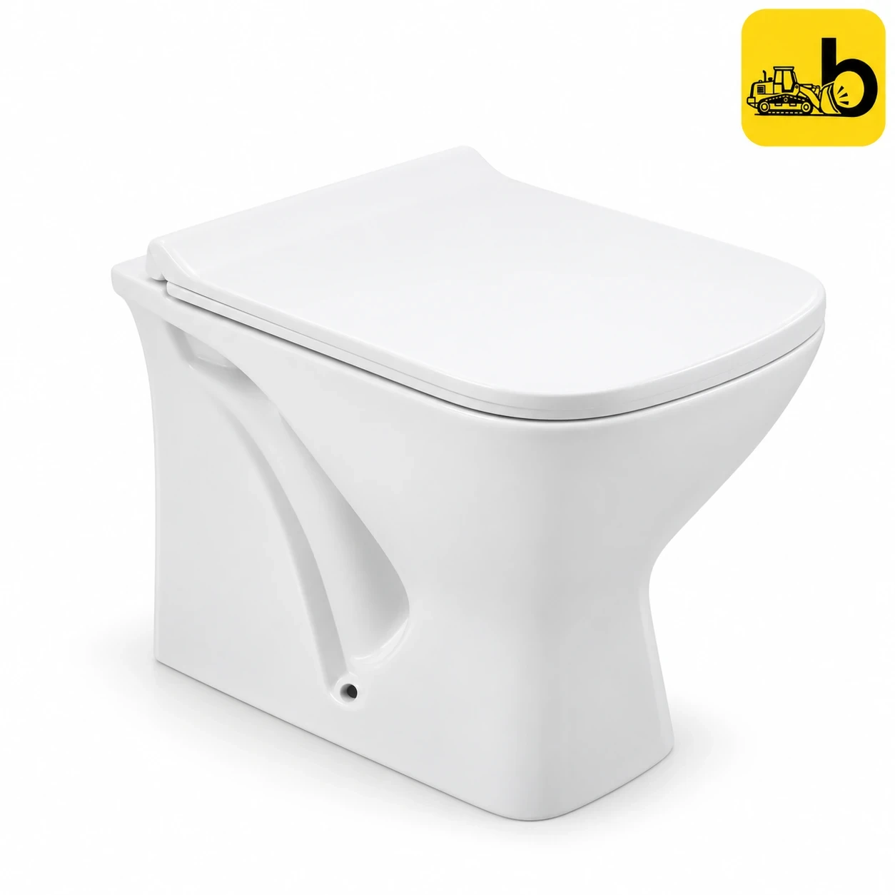 Johnson Bathware Ruby Square Floor Mounted Closet with Seat Cover S220 mm - P10303PW0103 - White