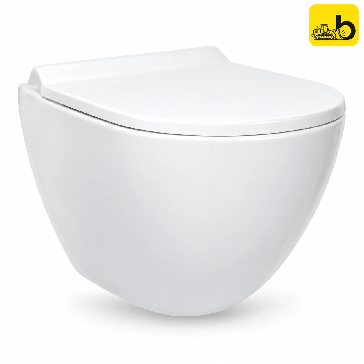 Johnson Bathware Varen Wall Hung Toilet with PP Seat Cover - PH264APW0201W - White