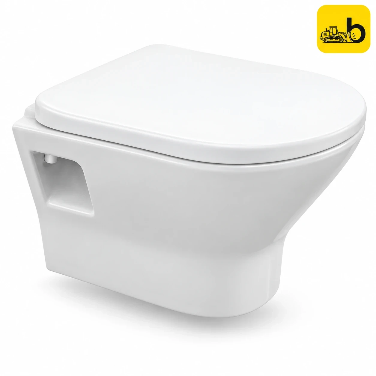 Johnson Bathware Rio Wall Hung Toilet with Seat Cover - P7099APW020 - White