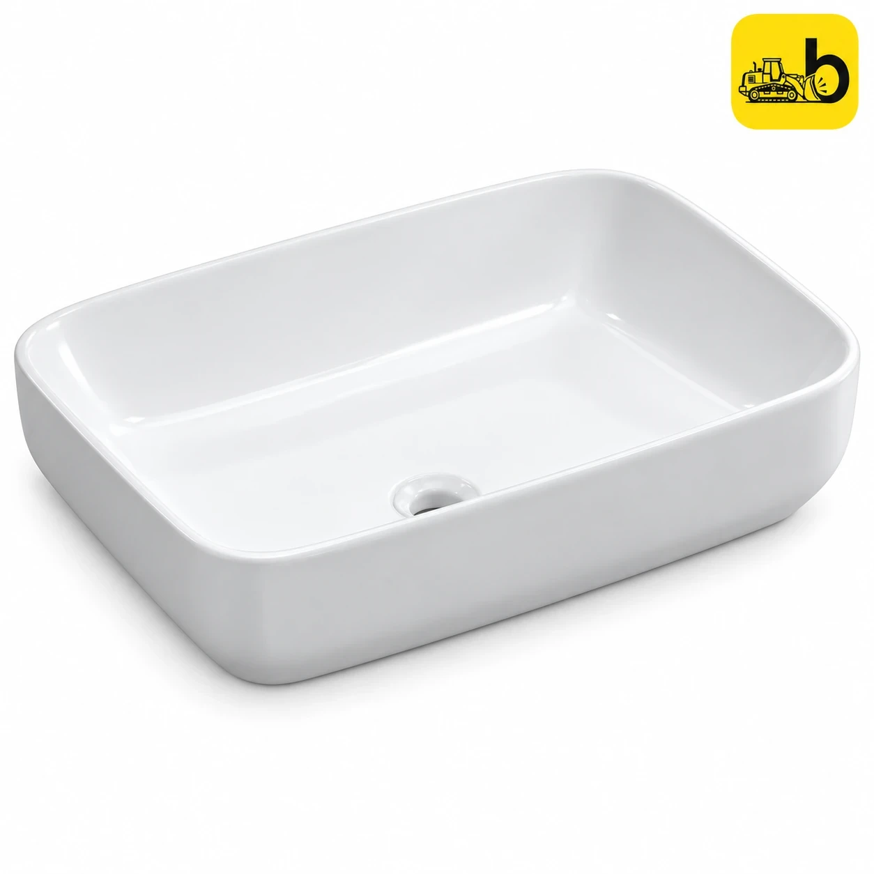 Johnson Bathware Omega Recta Nxt Table Top Wash Basin - P7312NPW03SB - White