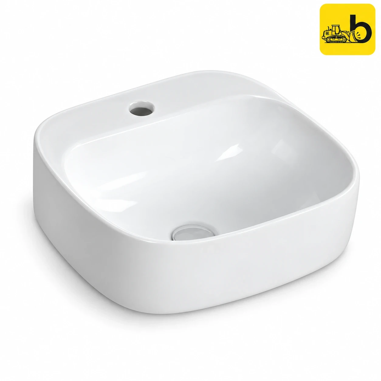 Johnson Bathware Omega Square Plus Table Top Wash Basin - P7312SPW0703 - White