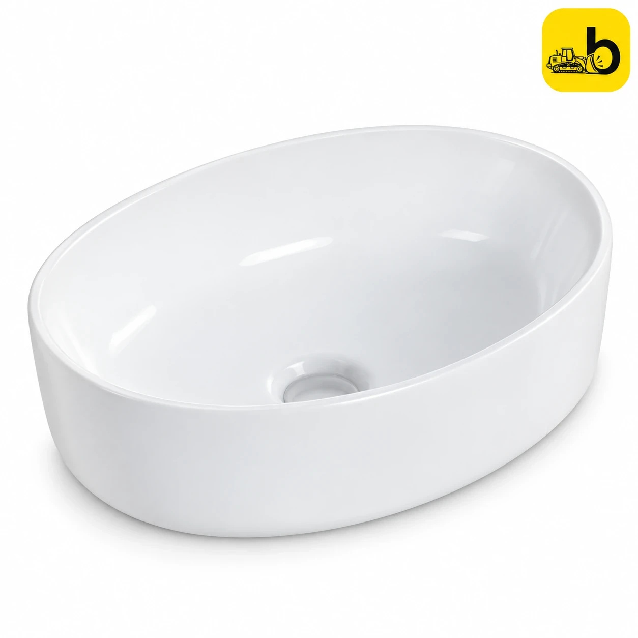 Johnson Bathware Eco Round Table Top Wash Basin - P2212RPW0722 - White