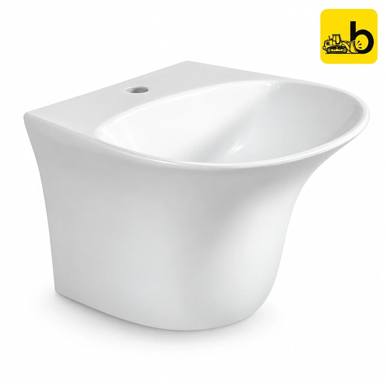 Johnson Bathware Fusion Wash Basin with Integrated Half Pedestal - G4582PW0103 - White