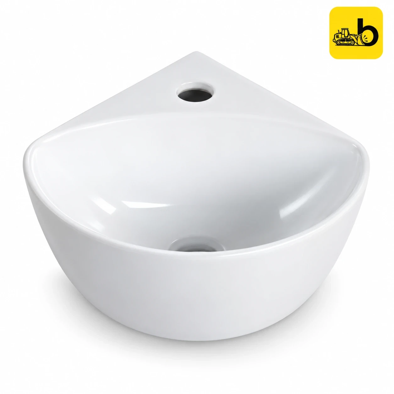 Johnson Bathware Eco Corner Table Top or Wall Hung Wash Basin - P2215CPW0722 - White