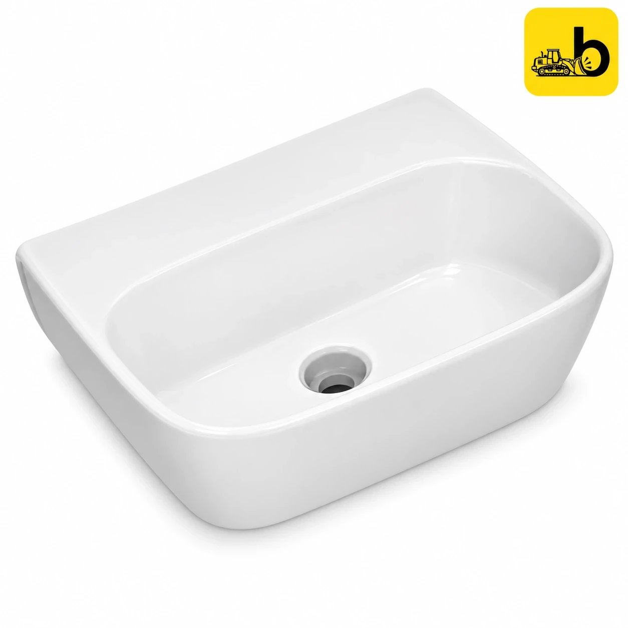 Johnson Bathware Eco Plus Recta Table Top or Wall Hung Wash Basin - P2215PPW03SB - White