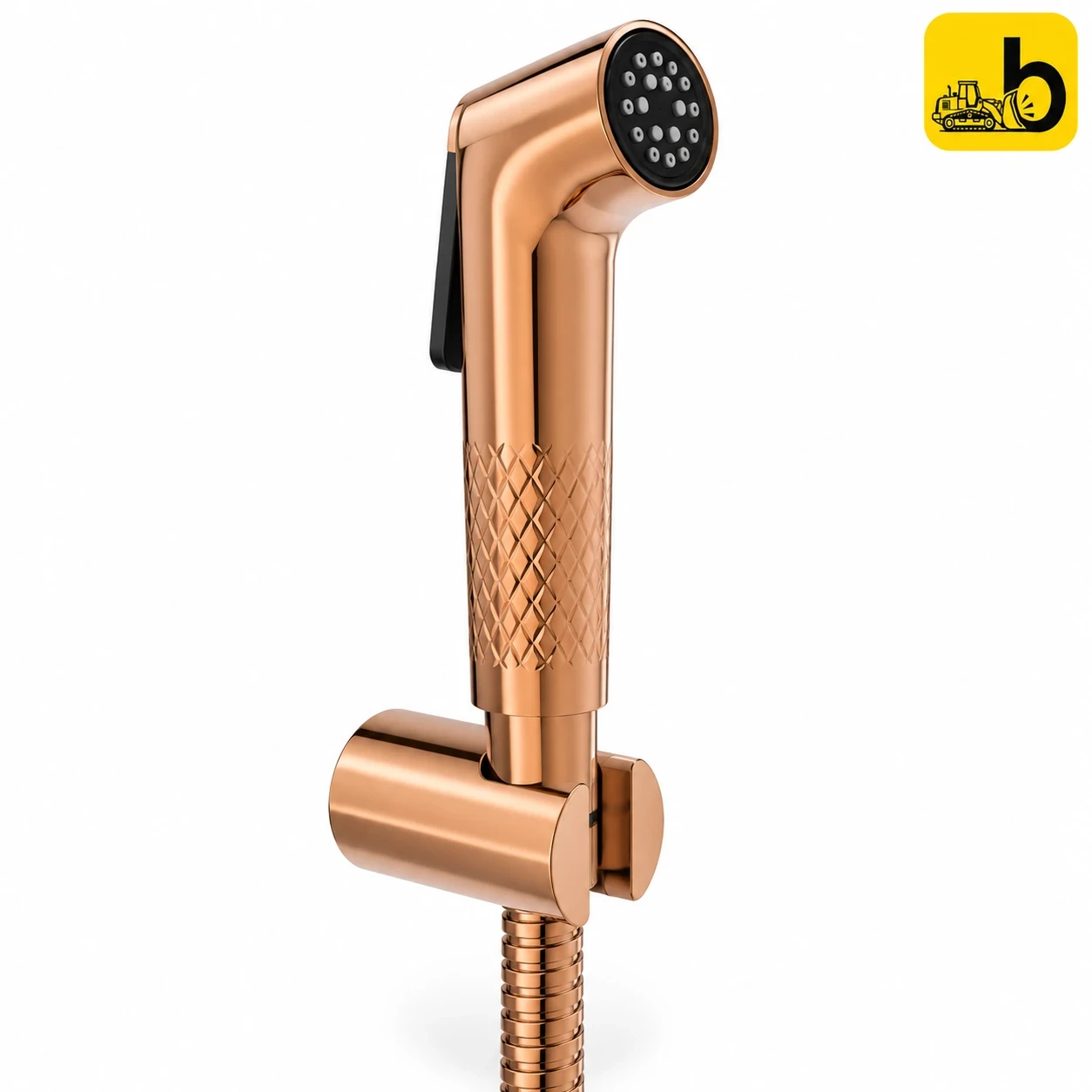 Johnson Bathware Elite Colours Health faucet, hose & hook Rose Gold - LS0048PRG - Rose Gold