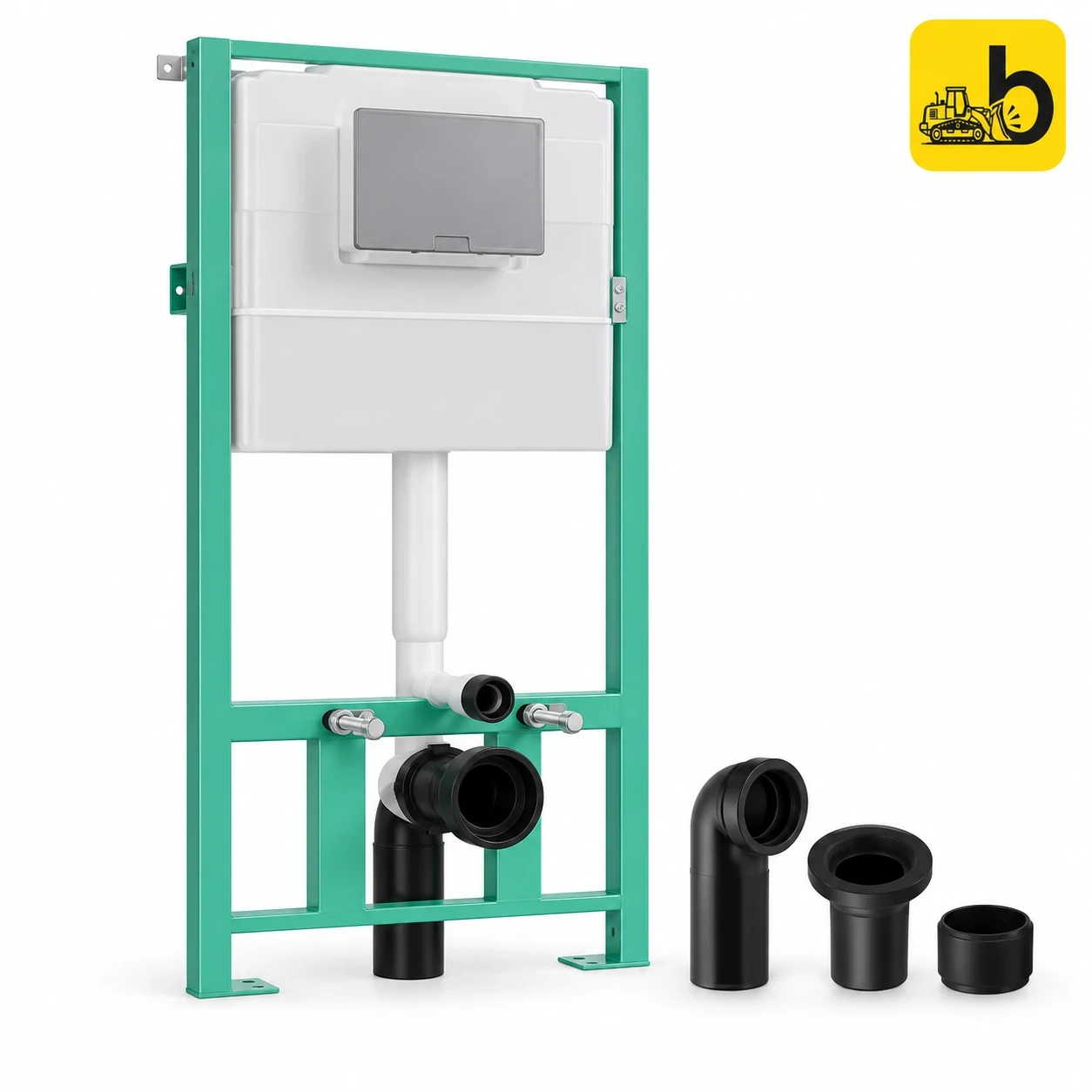 Johnson Bathware Aqua 80 mm Concealed Cistern Full Frame Combo - P8296P00019 - White