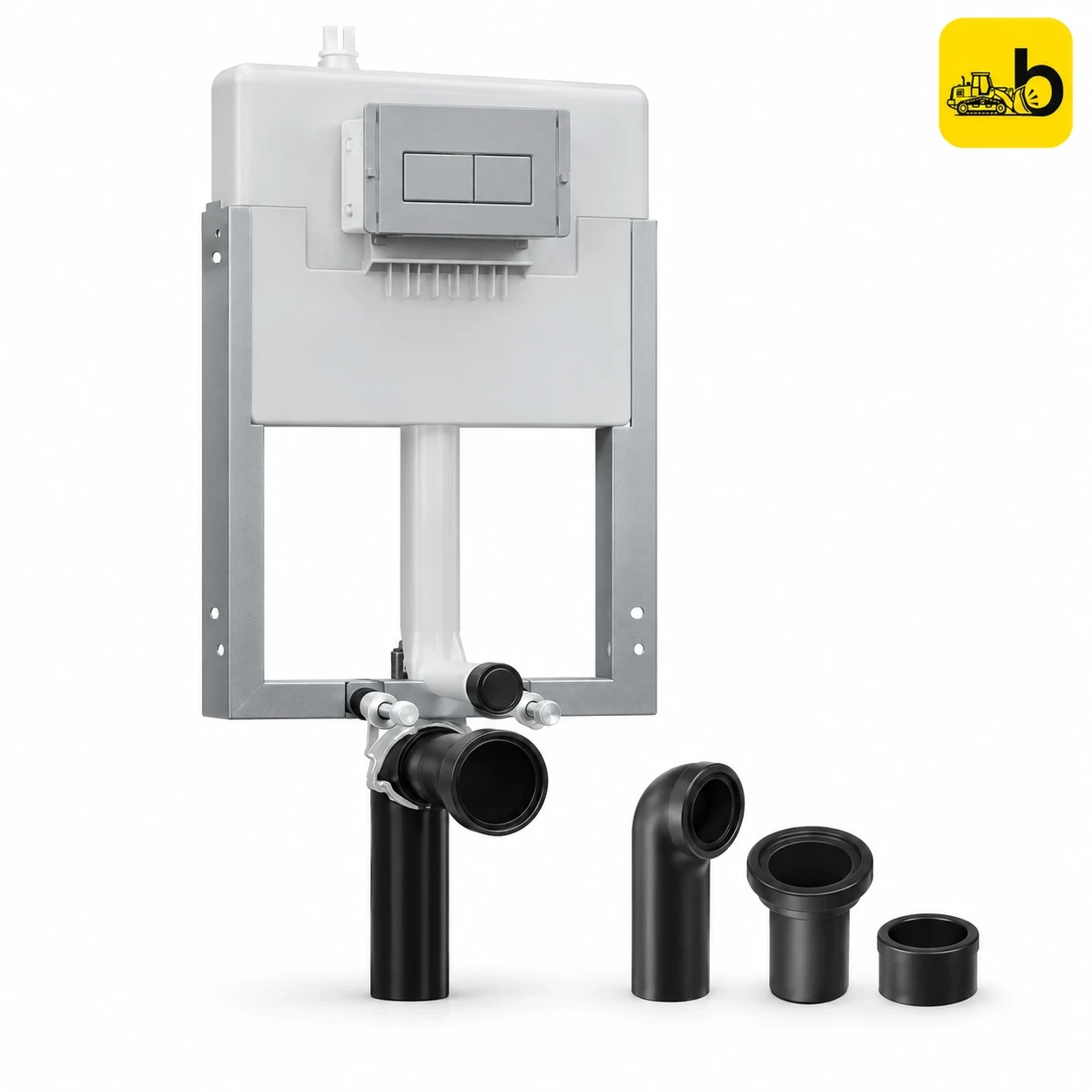 Johnson Bathware Aqua 80 mm Concealed Cistern Half Frame Combo - P8297P00020 - White