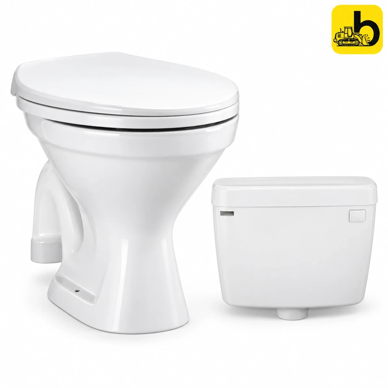 Johnson Bathware Ruby EWC Combo with Seat and Flush Tank S Trap - P0451AGPW01 - White