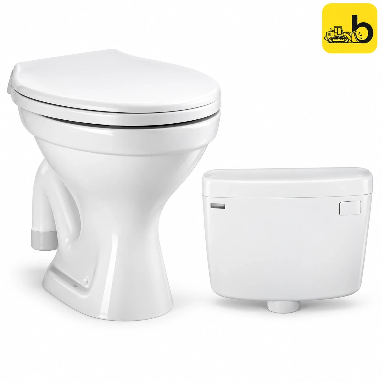 Johnson Bathware Ruby EWC Combo with Seat and Flush Tank P Trap - P0451AGPW02 - White