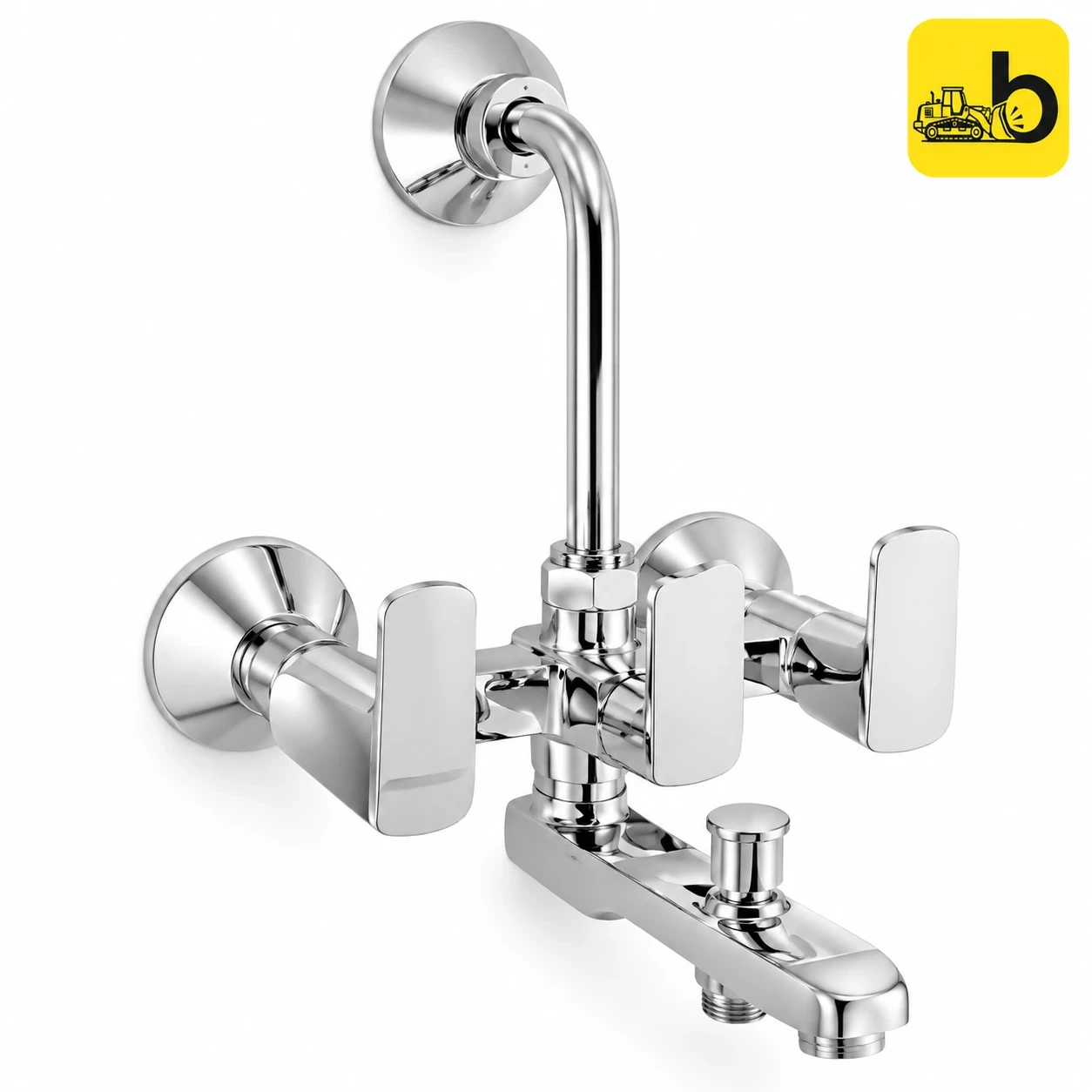 Johnson Bathware Cia Wall Mixer 3 in 1 with Bend Pipe - T7623CB - Chrome