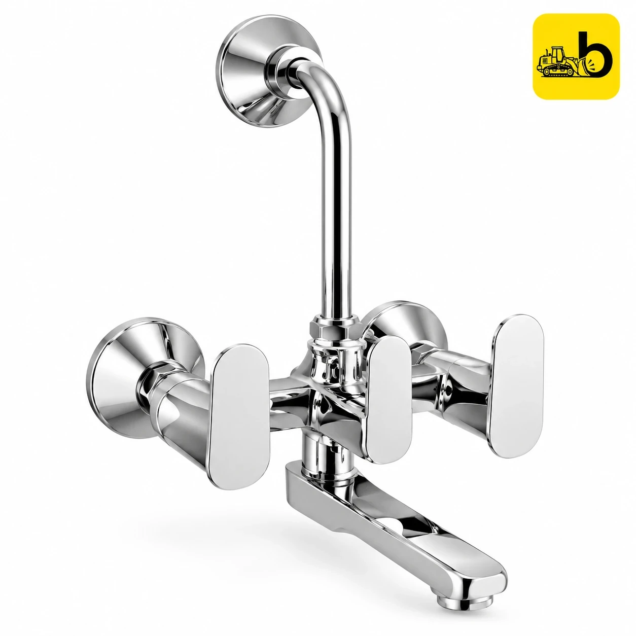 Johnson Bathware Cia Wall Mixer 2 in 1 with Bend Pipe - T7621CB - Chrome
