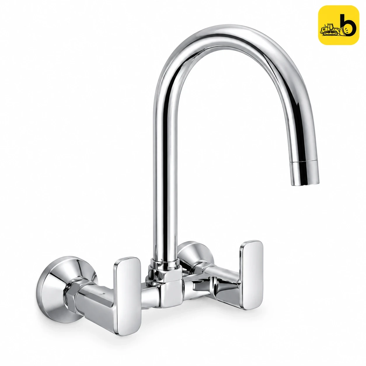 Johnson Bathware Cia Wall Mounted Gooseneck Sink Mixer - T7685CB - Chrome