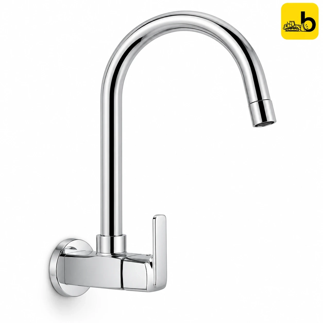 Johnson Bathware Cia Wall Mounted Gooseneck Sink Cock - T7684CB - Chrome
