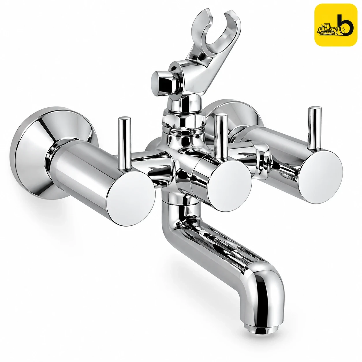 Johnson Bathware Delta Wall Mixer 2 in 1 with Crutch Regular - T1322C - Chrome