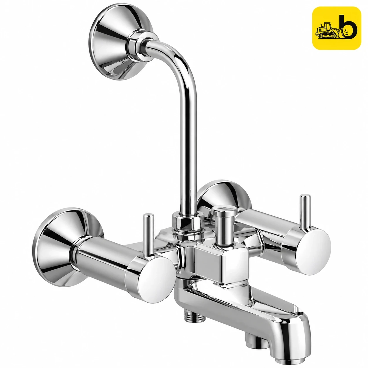 Johnson Bathware Delta Wall Mixer 3 in 1 with Bend Pipe 7" CPH - T1323AC - Chrome