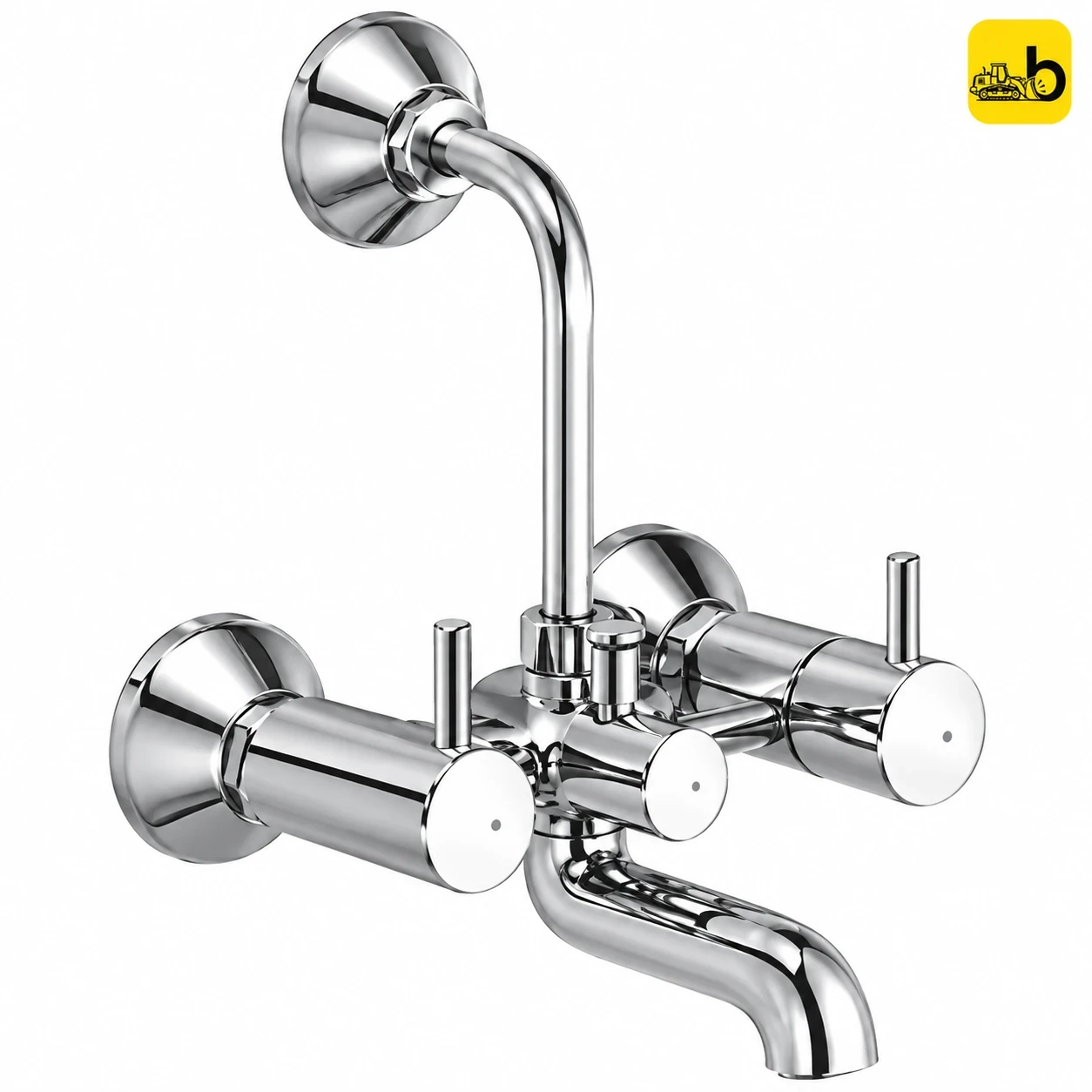 Johnson Bathware Delta Wall Mixer 2 in 1 with Bend Pipe Regular - T1321C - Chrome