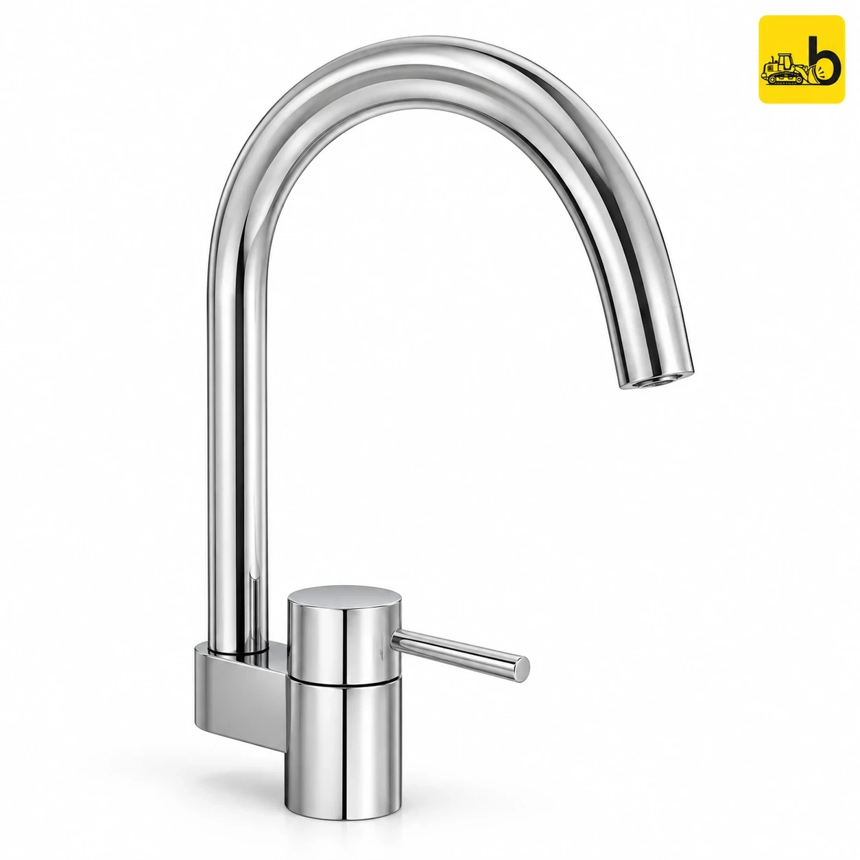 Johnson Bathware Delta Floor Mounted Goose Neck Sink Mixer - T13107C - Chrome