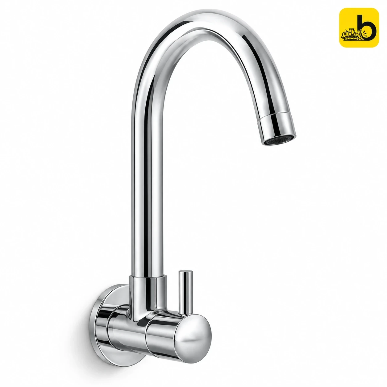 Johnson Bathware Delta Wall Mounted Goose Neck Sink Cock - T1384C - Chrome
