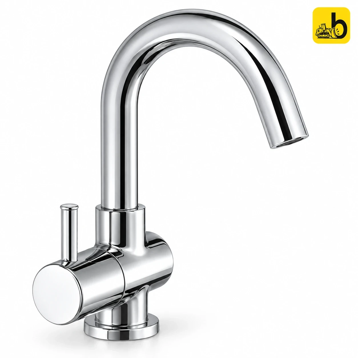 Johnson Bathware Delta Floor Mounted Swan Neck Pillar Cock - T1304C - Chrome
