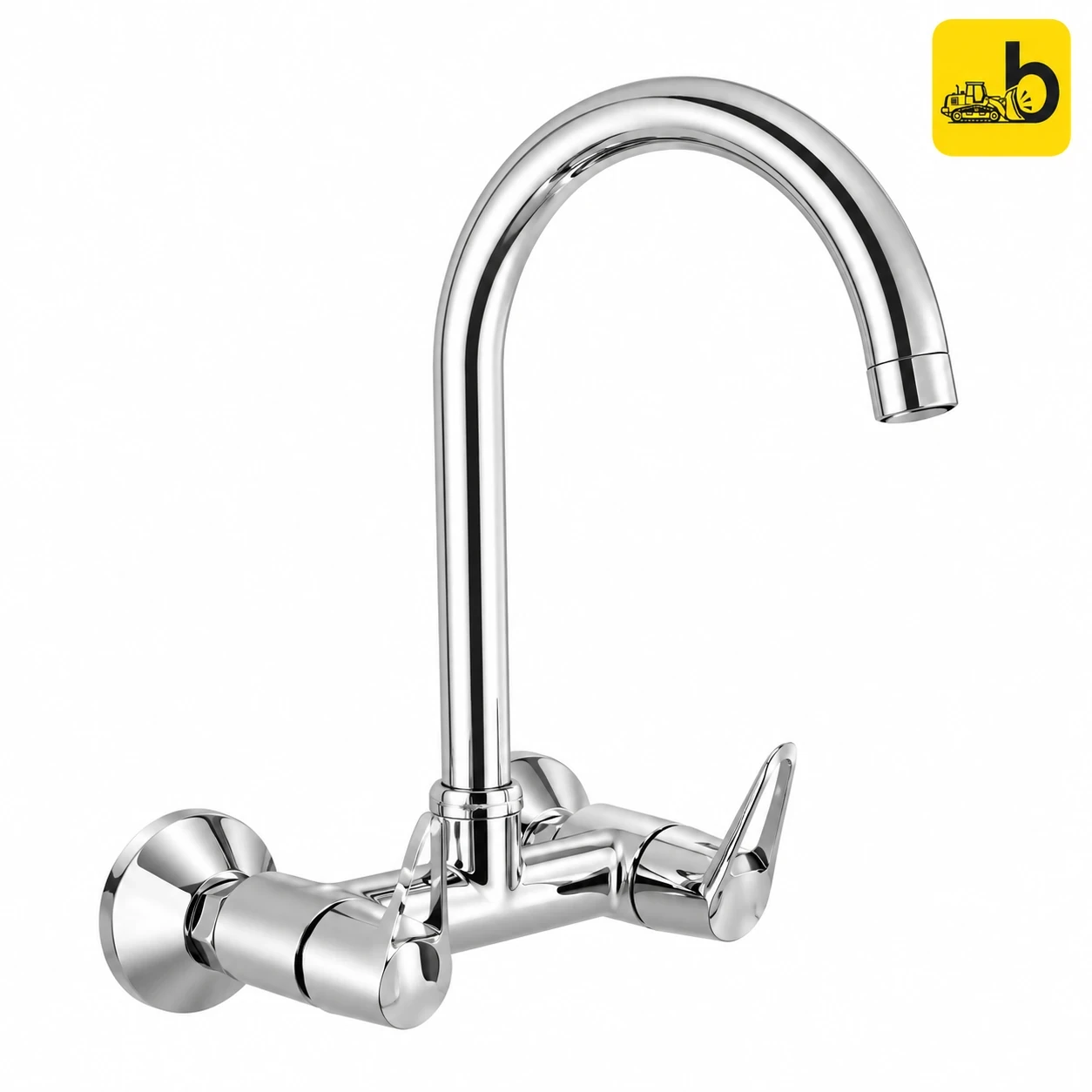 Johnson Bathware Sigma Wall Mounted Goose Neck Sink Mixer - T5385C - Chrome