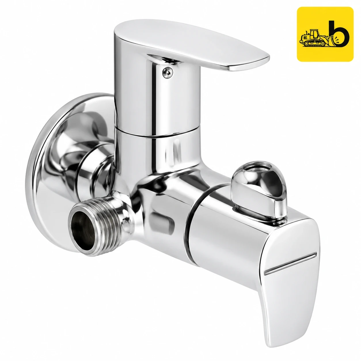 Johnson Bathware Spun 2 in 1 Angle Cock - T3412C - Chrome