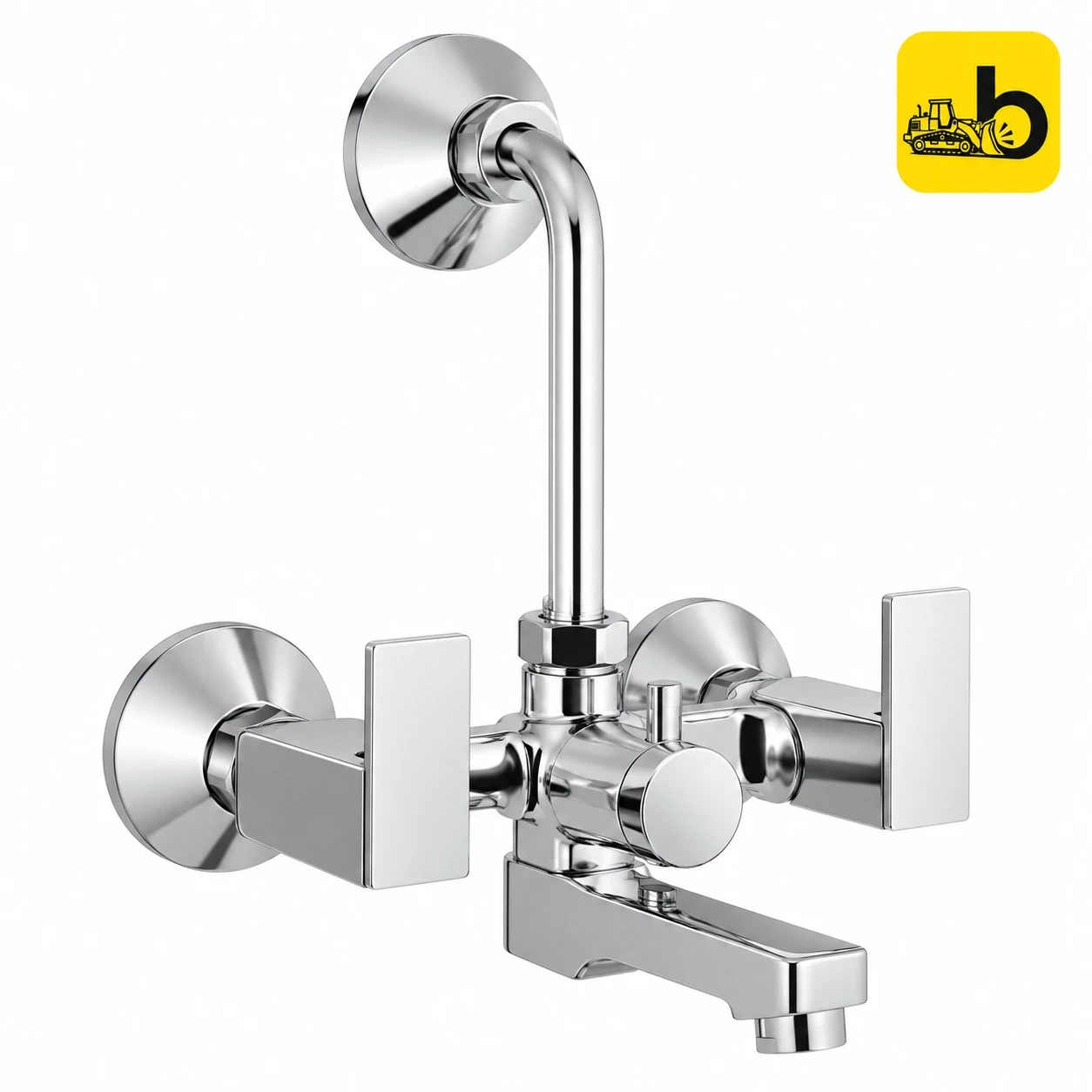 Johnson Bathware Deniz Wall Mixer 2 in 1 with Bend Pipe - T6121C - Chrome