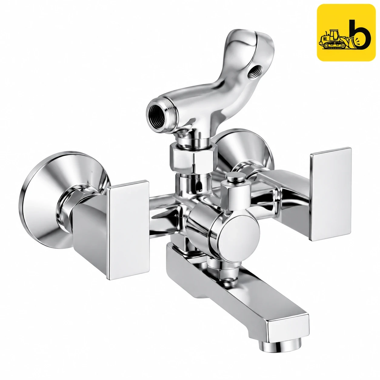 Johnson Bathware Deniz Wall Mixer 2 in 1 with Crutch - T6122C - Chrome