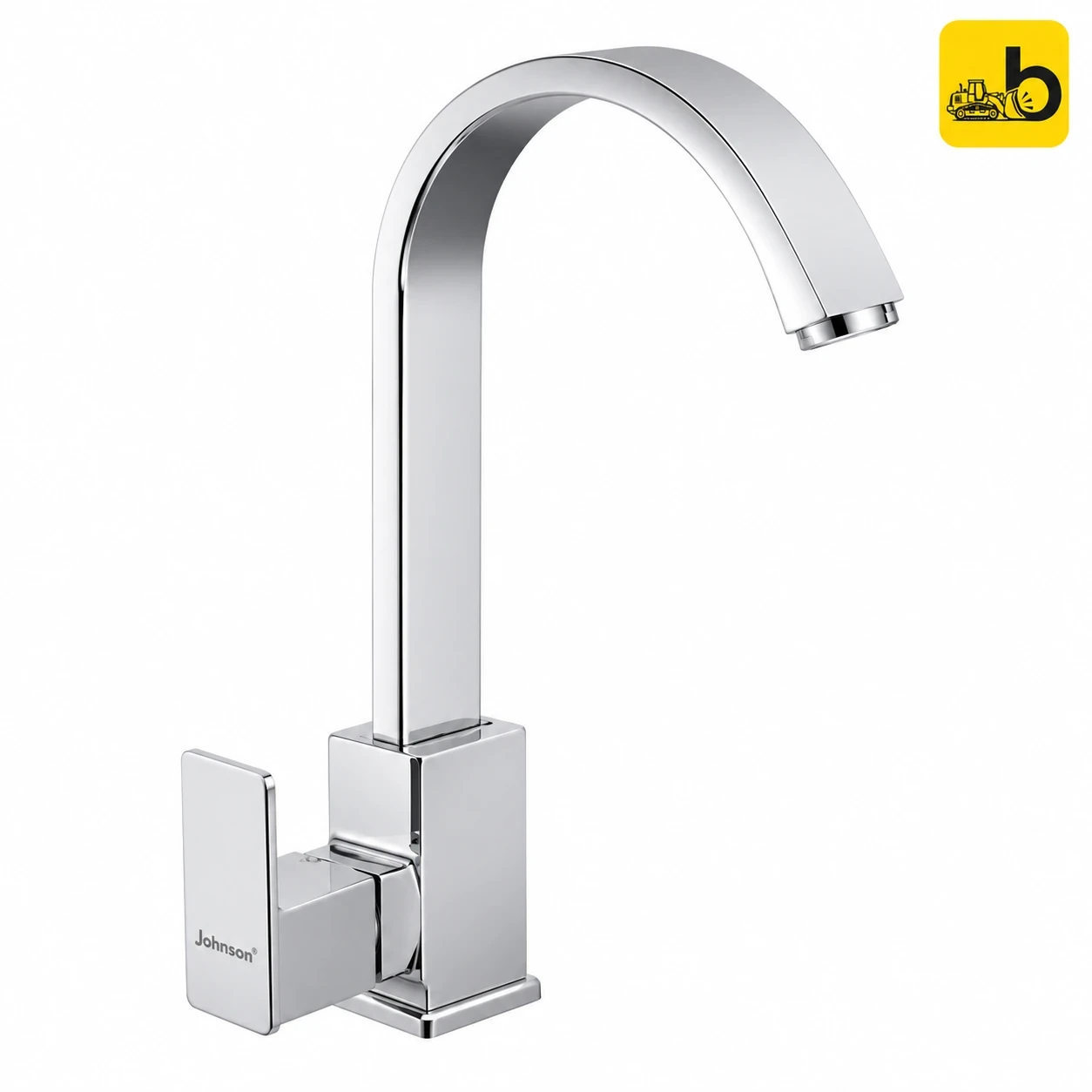 Johnson Bathware Deniz Floor Mounted Swan Neck Pillar Cock - T6104CB - Chrome