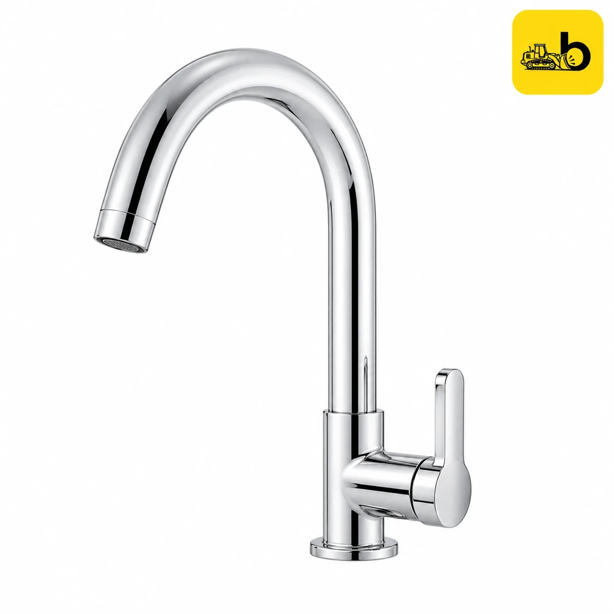 Johnson Bathware Doris Nxt Swan Neck(left) Pillar Cock - T8304C - Chrome