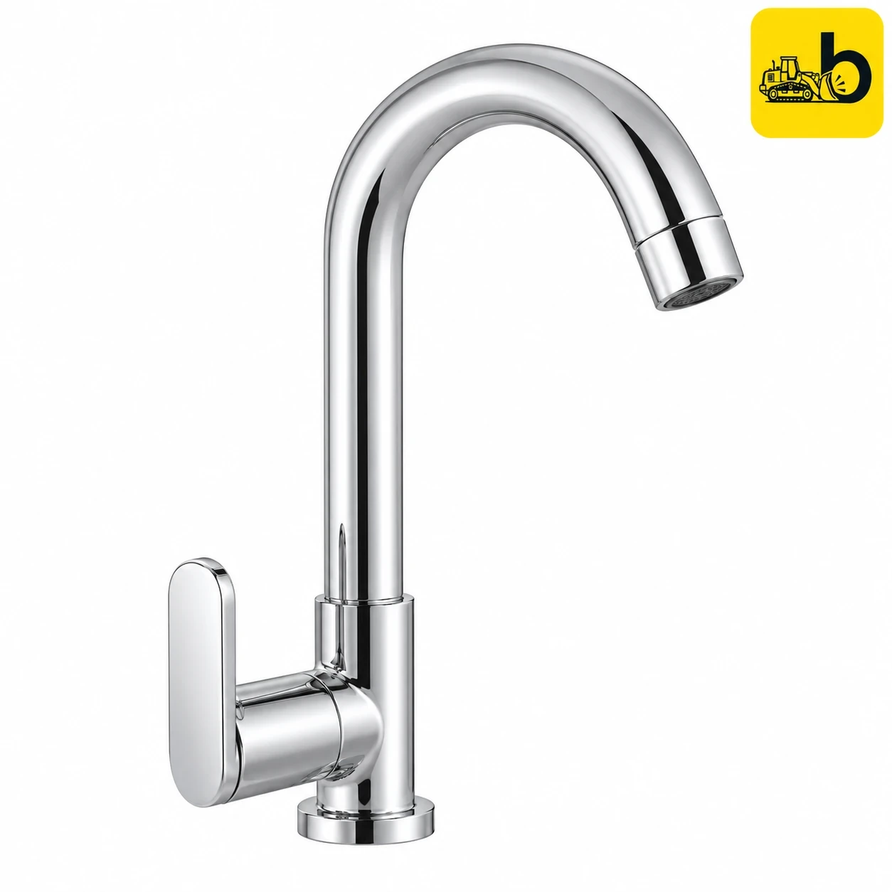 Johnson Bathware Viva Swan Neck Pillar Cock - T4804C - Chrome