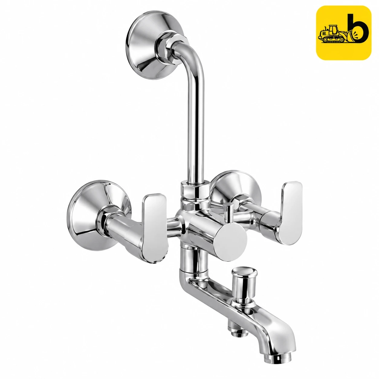 Johnson Bathware Viva Wall Mixer 3 in 1 with Bend Pipe - T4823C - Chrome