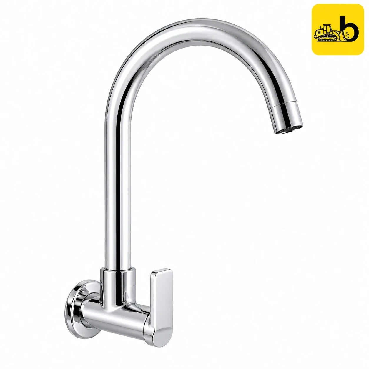 Johnson Bathware Viva Wall Mounted Gooseneck Sink Cock - T4884CB - Chrome