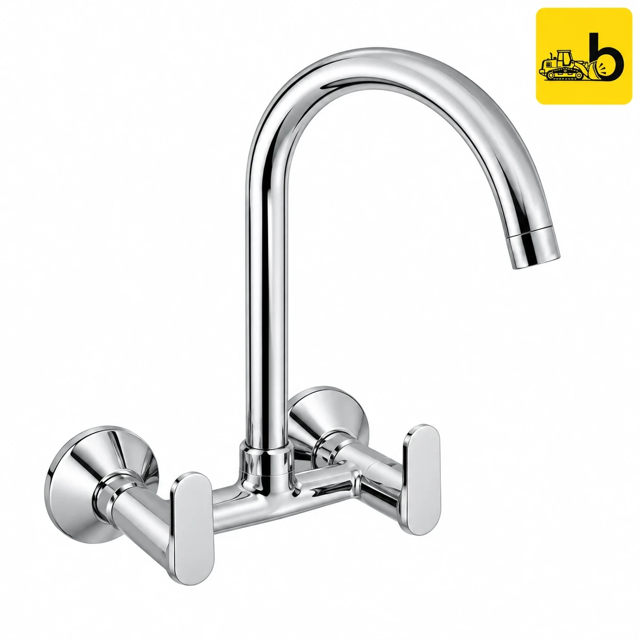 Johnson Bathware Viva Wall Mounted Gooseneck Sink Mixer - T4885CB - Chrome
