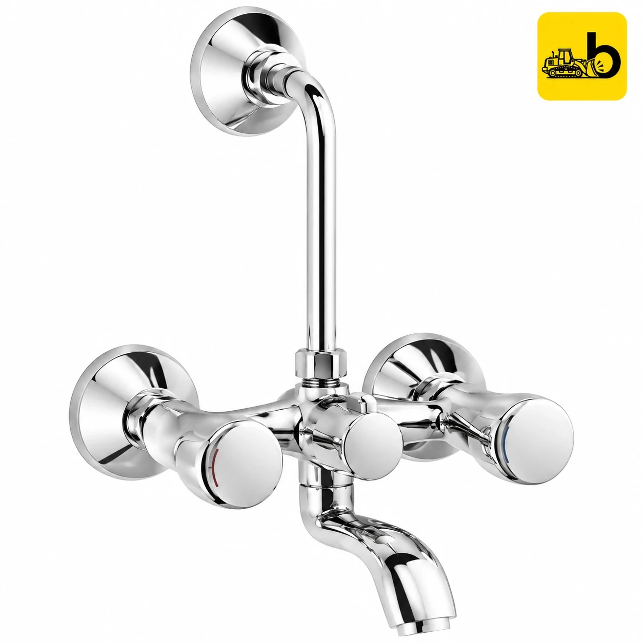 Johnson Bathware Nexa Wall Mixer 2 in 1with Bend Pipe - T4921C - Chrome