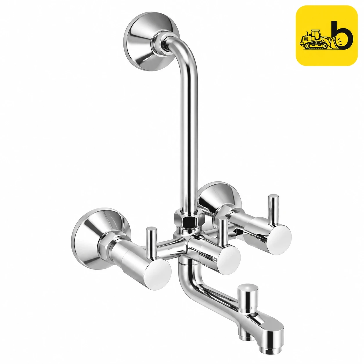 Johnson Bathware Ruby Wall Mixer 3 in 1 with Bend Pipe - T2923C - Chrome