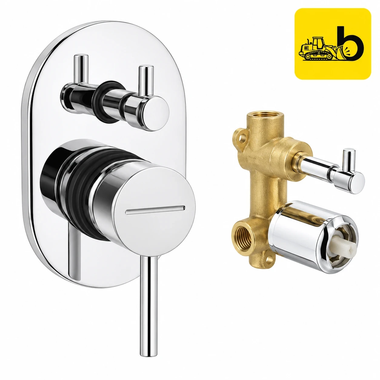 Johnson Bathware Ruby Single Lever Concealed Diverter 40mm with Upper Trim - T2980PR - Chrome