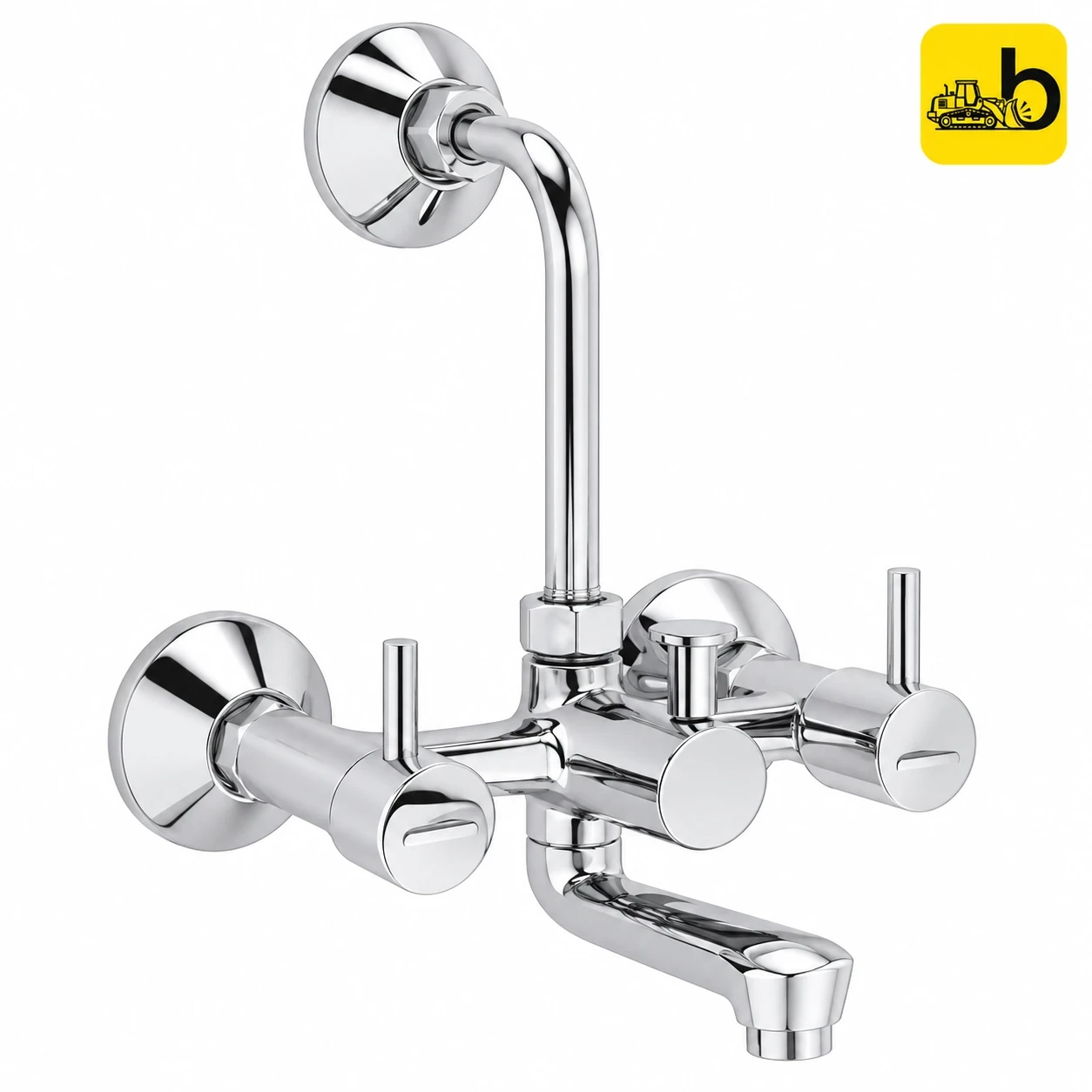 Johnson Bathware Ruby Wall Mixer 2 in 1 with Bend Pipe - T2921C - Chrome