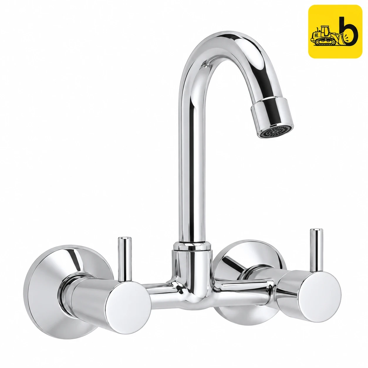 Johnson Bathware Ruby Wall Mounted Sink Mixer with Cast Spout - T2976C - Chrome