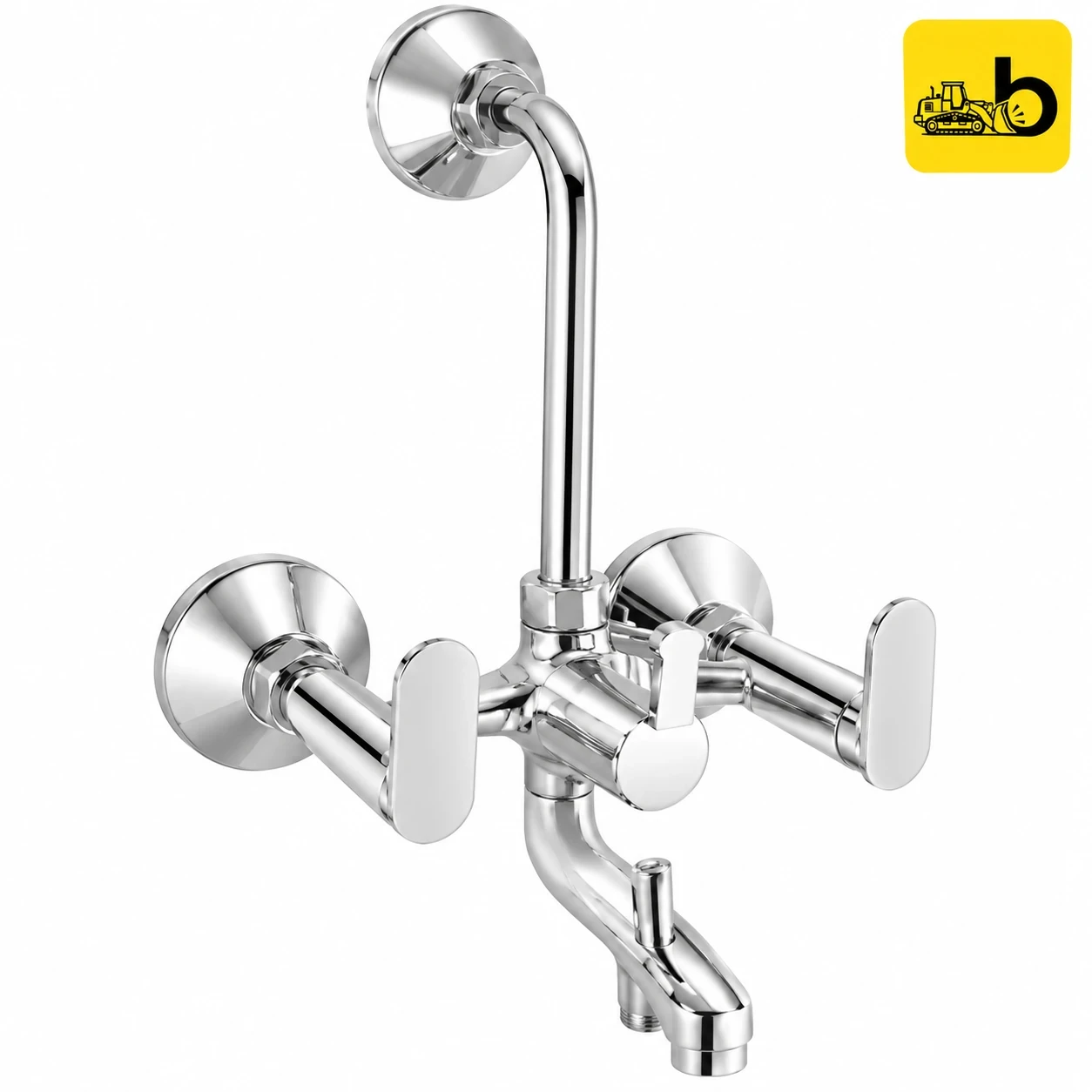 Johnson Bathware Alpha Wall Mixer 3 in 1 with Bend Pipe - T8923C - Chrome