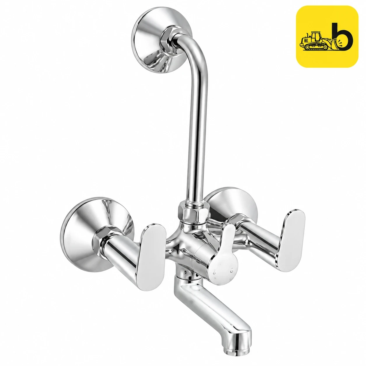 Johnson Bathware Alpha Wall Mixer 2 in 1 with Bend Pipe - T8921C - Chrome