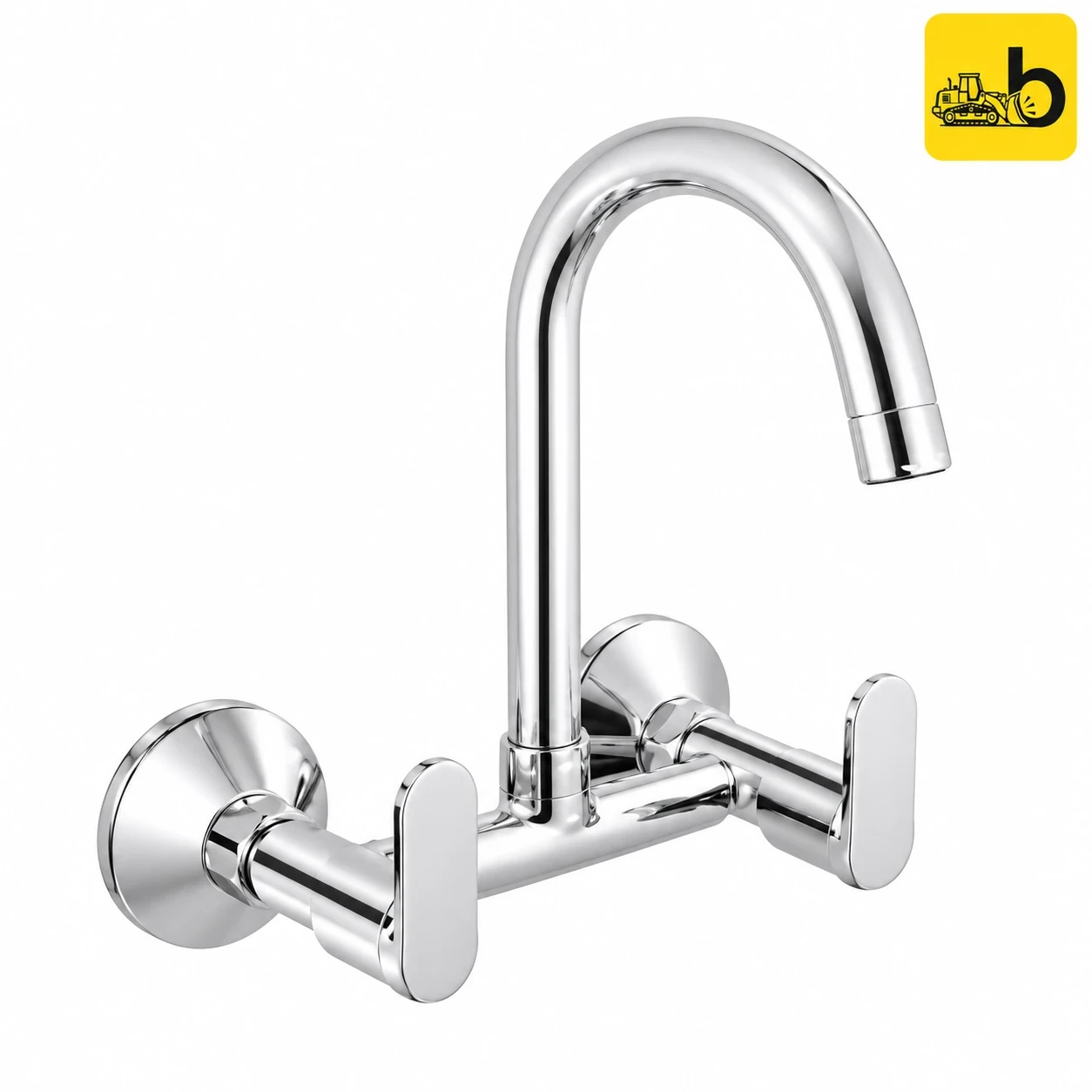 Johnson Bathware Alpha Wall Mounted Sink Mixer with Swivel Spout - T8920C - Chrome